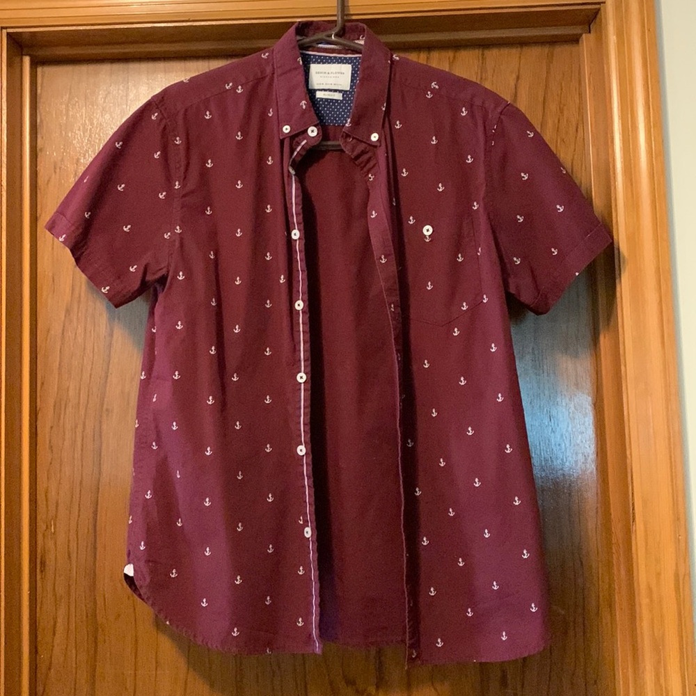 Denim & Flower button down (m)